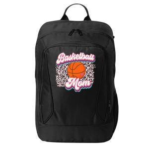 Retro Pink Leopard Basketball Mom Mother's Day Sport Mama City Backpack