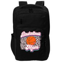 Retro Pink Leopard Basketball Mom Mother's Day Sport Mama Impact Tech Backpack