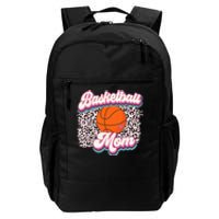 Retro Pink Leopard Basketball Mom Mother's Day Sport Mama Daily Commute Backpack