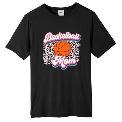 Retro Pink Leopard Basketball Mom Mother's Day Sport Mama Tall Fusion ChromaSoft Performance T-Shirt