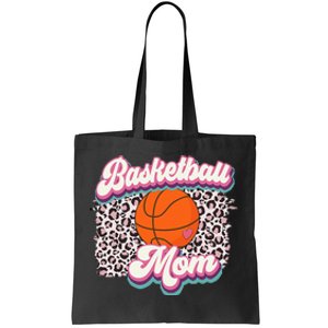 Retro Pink Leopard Basketball Mom Mother's Day Sport Mama Tote Bag