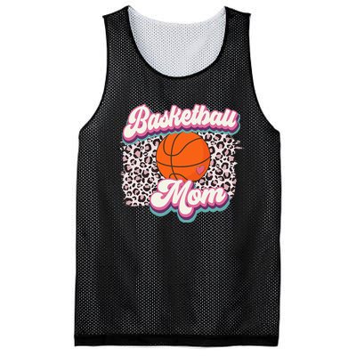 Retro Pink Leopard Basketball Mom Mother's Day Sport Mama Mesh Reversible Basketball Jersey Tank