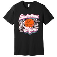 Retro Pink Leopard Basketball Mom Mother's Day Sport Mama Premium T-Shirt