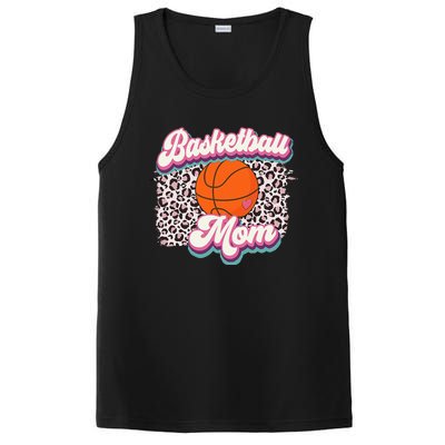 Retro Pink Leopard Basketball Mom Mother's Day Sport Mama PosiCharge Competitor Tank