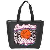 Retro Pink Leopard Basketball Mom Mother's Day Sport Mama Zip Tote Bag