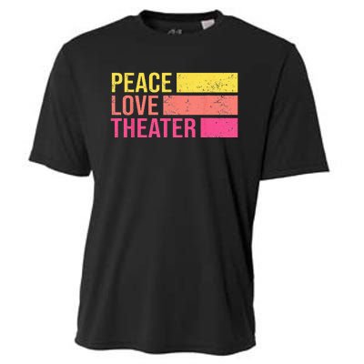 Retro Peace Love Theater For Actor & Actress Cooling Performance Crew T-Shirt