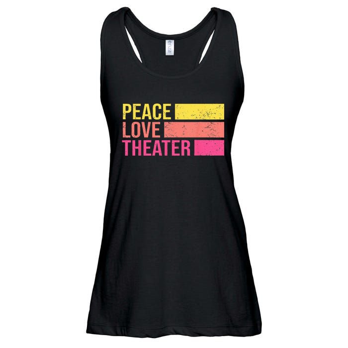 Retro Peace Love Theater For Actor & Actress Ladies Essential Flowy Tank