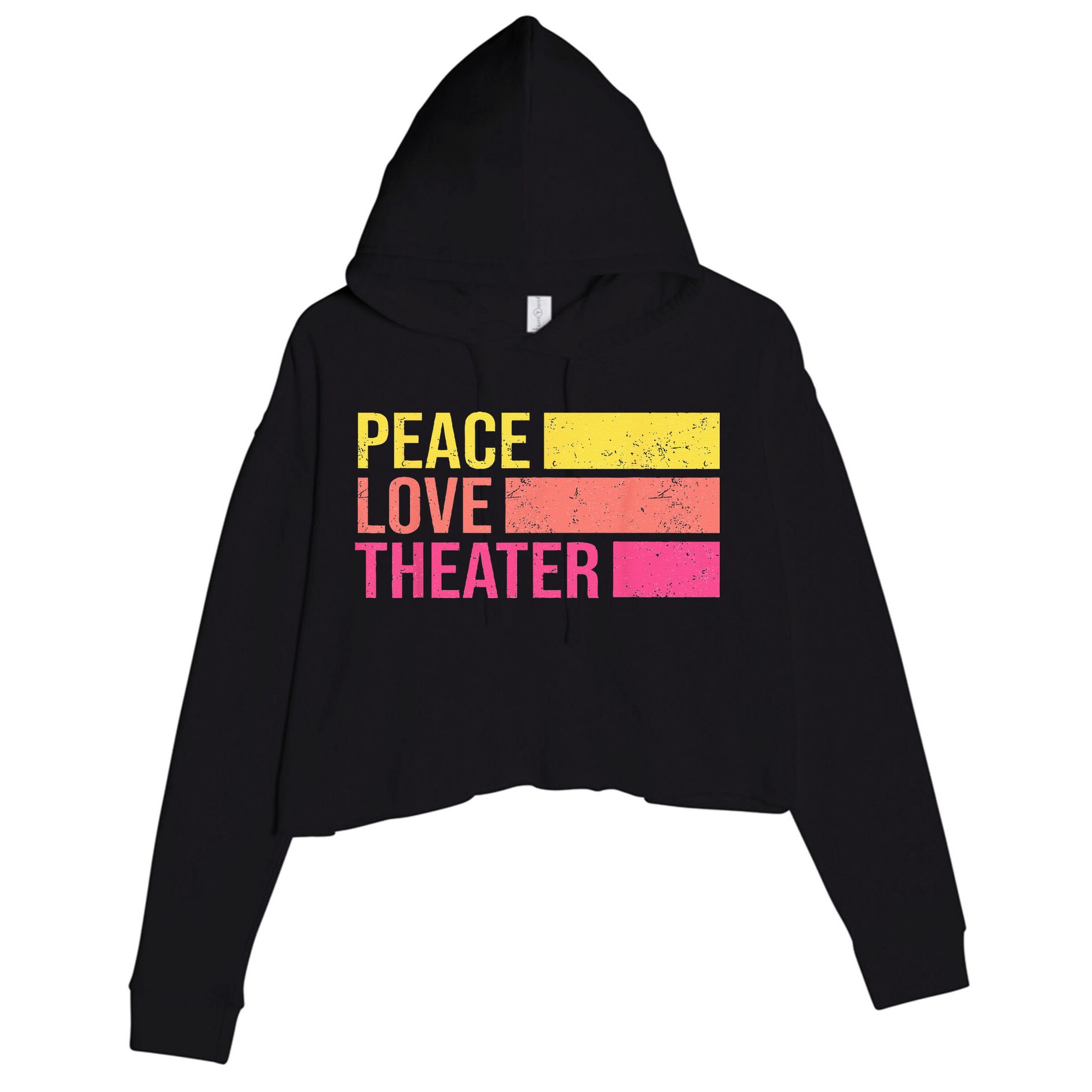Retro Peace Love Theater For Actor & Actress Crop Fleece Hoodie
