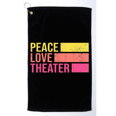 Retro Peace Love Theater For Actor & Actress Golf Towel