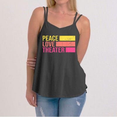 Retro Peace Love Theater For Actor & Actress Women's Strappy Tank