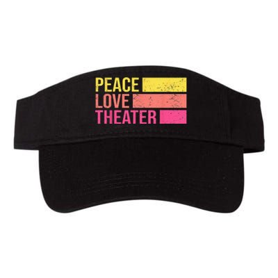 Retro Peace Love Theater For Actor & Actress Valucap Bio-Washed Visor