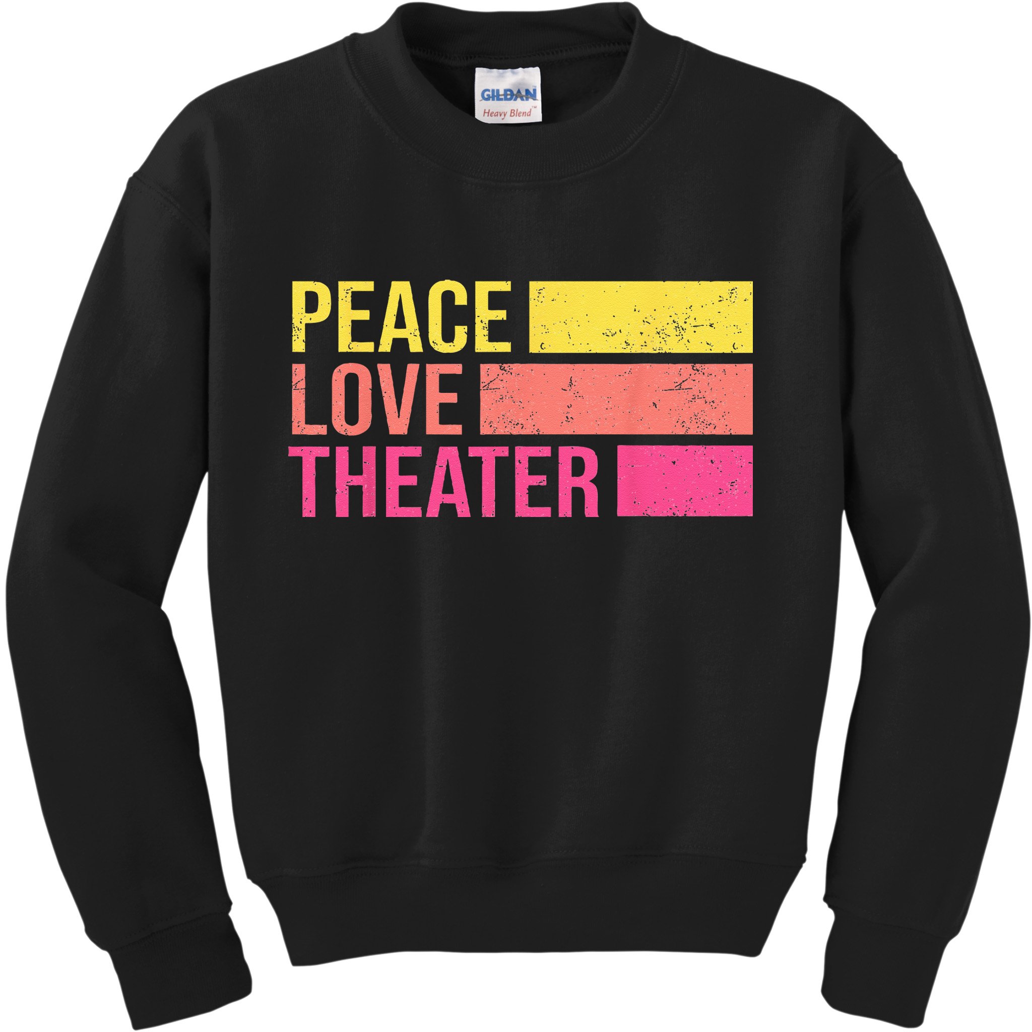 Retro Peace Love Theater For Actor & Actress Kids Sweatshirt