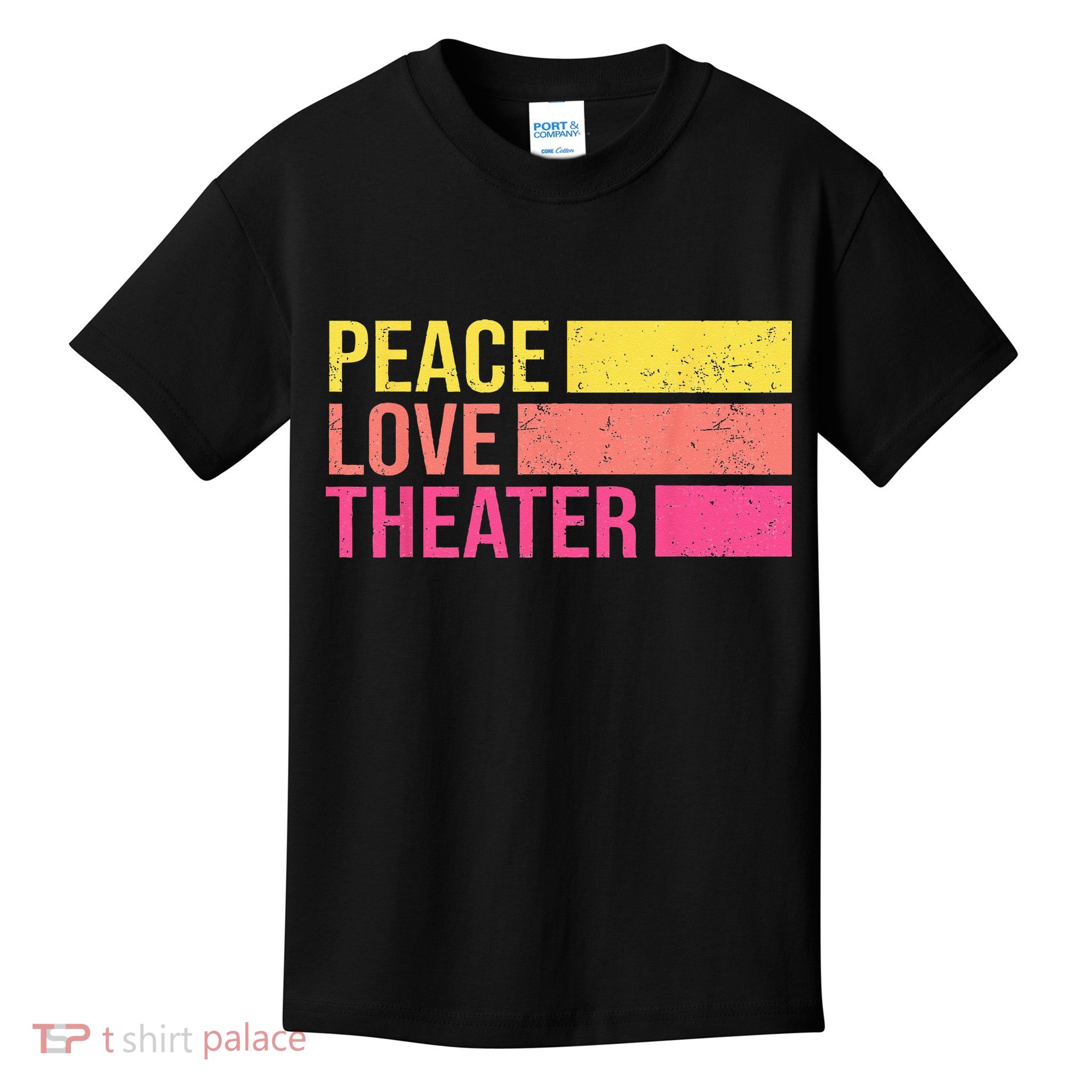 Retro Peace Love Theater For Actor & Actress Kids T-Shirt