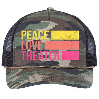 Retro Peace Love Theater For Actor & Actress Retro Rope Trucker Hat Cap