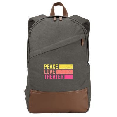 Retro Peace Love Theater For Actor & Actress Cotton Canvas Backpack
