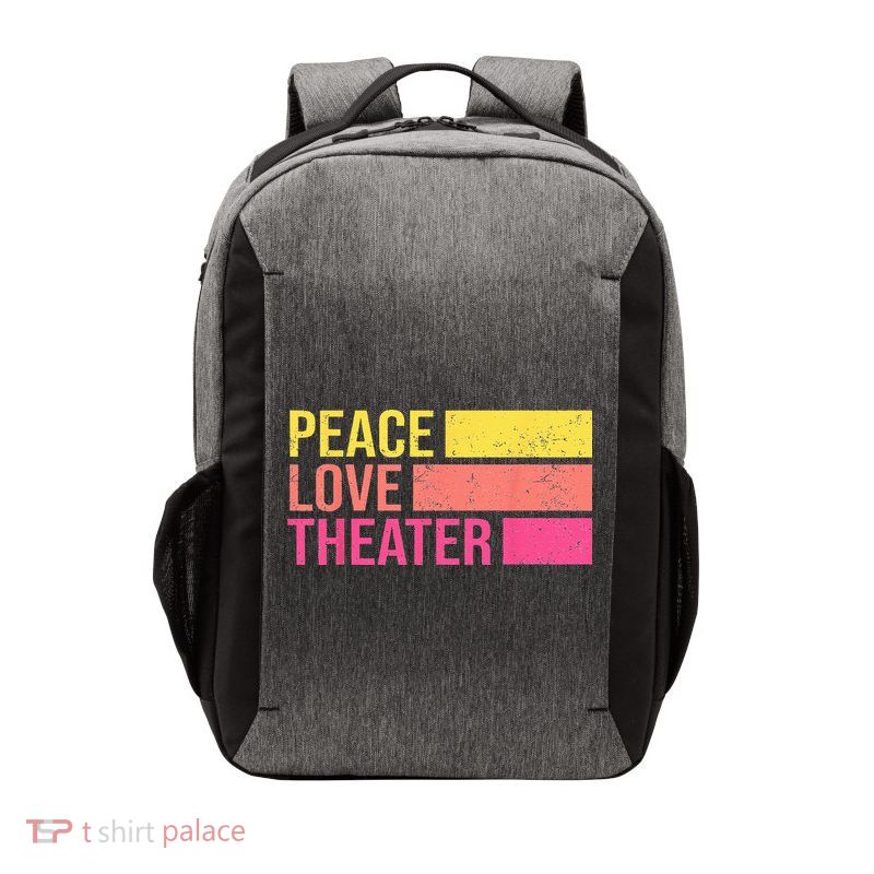 Retro Peace Love Theater For Actor & Actress Vector Backpack