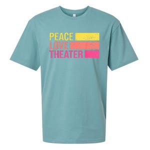 Retro Peace Love Theater For Actor & Actress Sueded Cloud Jersey T-Shirt