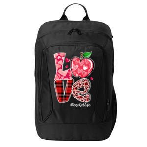 Red Plaid Love Teacher Life Happy Valentine's Day Gift City Backpack