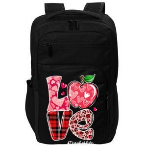 Red Plaid Love Teacher Life Happy Valentine's Day Gift Impact Tech Backpack