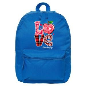 Red Plaid Love Teacher Life Happy Valentine's Day Gift 16 in Basic Backpack