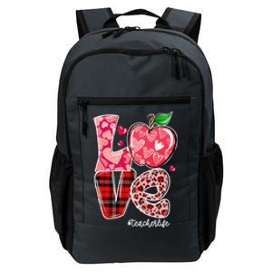 Red Plaid Love Teacher Life Happy Valentine's Day Gift Daily Commute Backpack