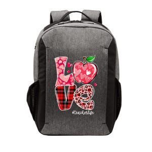 Red Plaid Love Teacher Life Happy Valentine's Day Gift Vector Backpack