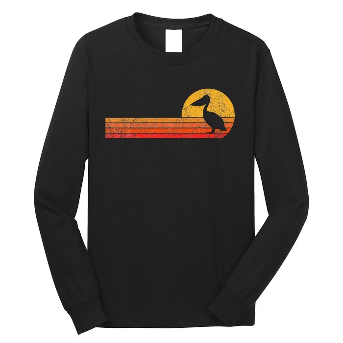 Retro Pelican Lover Funny Pelican Vintage Long Sleeve Shirt