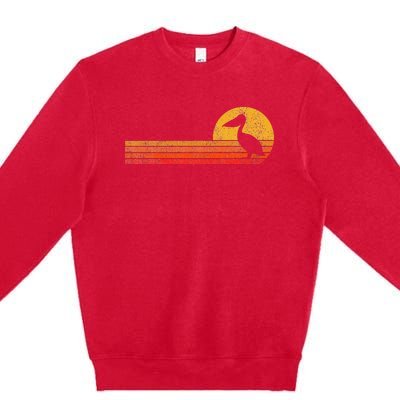 Retro Pelican Lover Funny Pelican Vintage Premium Crewneck Sweatshirt