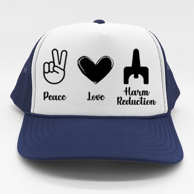 Retro Peace Love Harm Reduction Overdose Awareness Nurse Trucker Hat