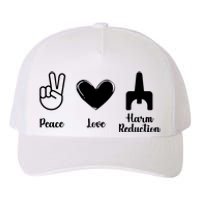 Retro Peace Love Harm Reduction Overdose Awareness Nurse Yupoong Adult 5-Panel Trucker Hat