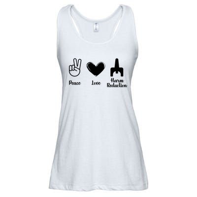 Retro Peace Love Harm Reduction Overdose Awareness Nurse Ladies Essential Flowy Tank