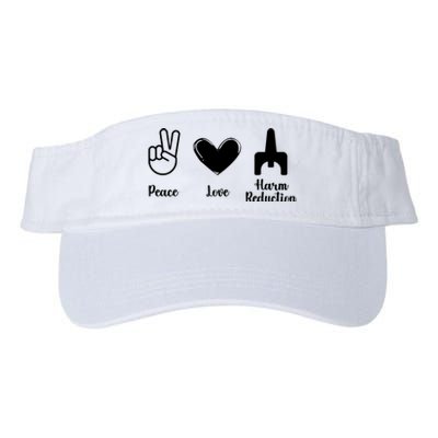 Retro Peace Love Harm Reduction Overdose Awareness Nurse Valucap Bio-Washed Visor