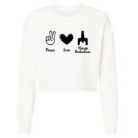 Retro Peace Love Harm Reduction Overdose Awareness Nurse Cropped Pullover Crew