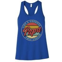 Retro Papa Like A Grandpa Only Cooler Vintage Fathers Day Gift Women's Racerback Tank