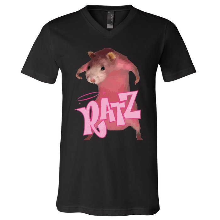 Ratz Pink Meme V-Neck T-Shirt