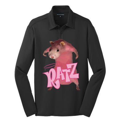 Ratz Pink Meme Silk Touch Performance Long Sleeve Polo