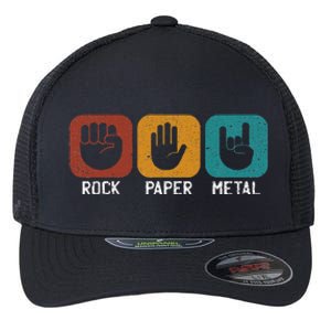 Rock Paper Metal Heavy Metal Music Flexfit Unipanel Trucker Cap