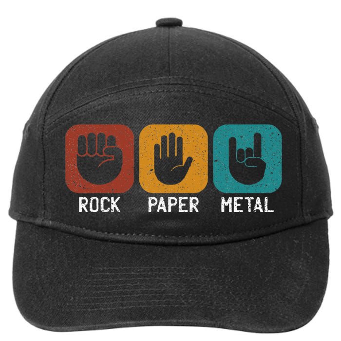 Rock Paper Metal Heavy Metal Music 7-Panel Snapback Hat