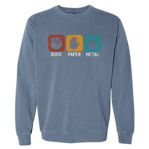 Rock Paper Metal Heavy Metal Music Garment-Dyed Sweatshirt