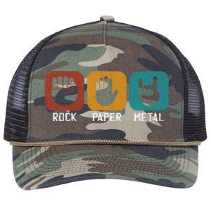 Rock Paper Metal Heavy Metal Music Retro Rope Trucker Hat Cap