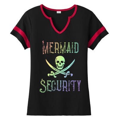 Rainbow Pirate Mermaid Security Costume Party Ladies Halftime Notch Neck Tee