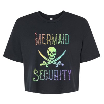 Rainbow Pirate Mermaid Security Costume Party Bella+Canvas Jersey Crop Tee