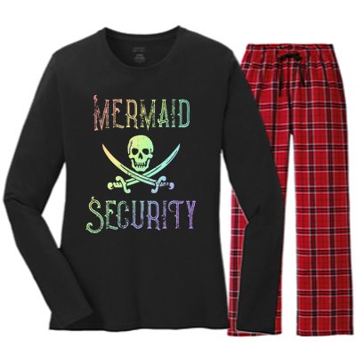 Rainbow Pirate Mermaid Security Costume Party Women's Long Sleeve Flannel Pajama Set 