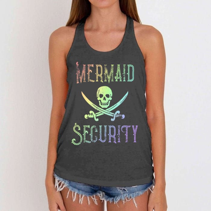 Rainbow Pirate Mermaid Security Costume Party Women's Knotted Racerback Tank