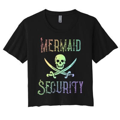 Rainbow Pirate Mermaid Security Costume Party Women's Crop Top Tee