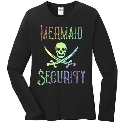 Rainbow Pirate Mermaid Security Costume Party Ladies Long Sleeve Shirt