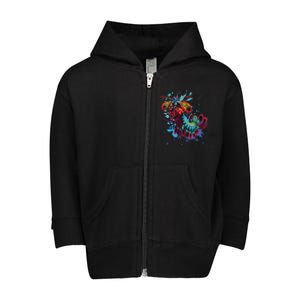 Rainbow Peacock Mantis Shrimp Toddler Zip Fleece Hoodie