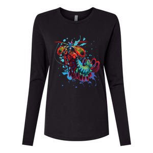 Rainbow Peacock Mantis Shrimp Womens Cotton Relaxed Long Sleeve T-Shirt