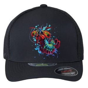 Rainbow Peacock Mantis Shrimp Flexfit Unipanel Trucker Cap