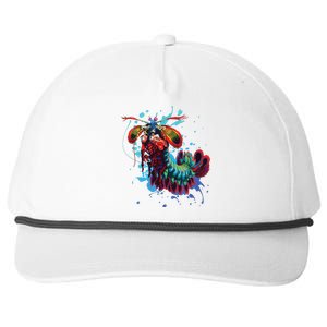 Rainbow Peacock Mantis Shrimp Snapback Five-Panel Rope Hat